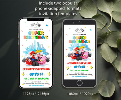 Mario Kart Gamer customizable invitation template | Share or Print | boy | GQ374