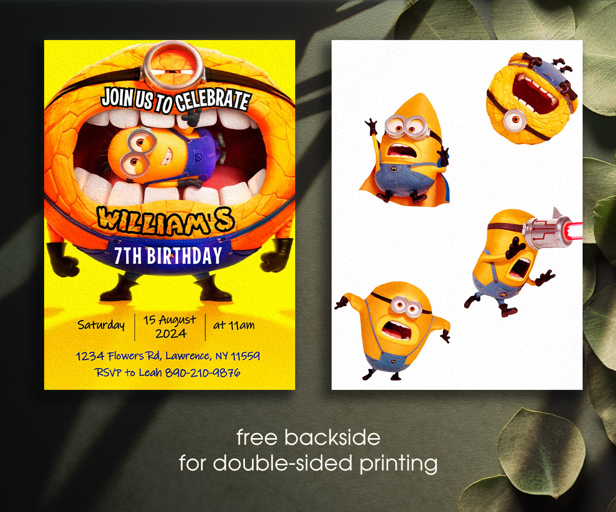 Despicable Me Minions customizable invitation template | Share or Print | IR791
