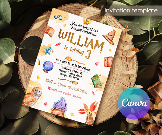 Harry Potter customizable invitation template | Share or Print | AN726
