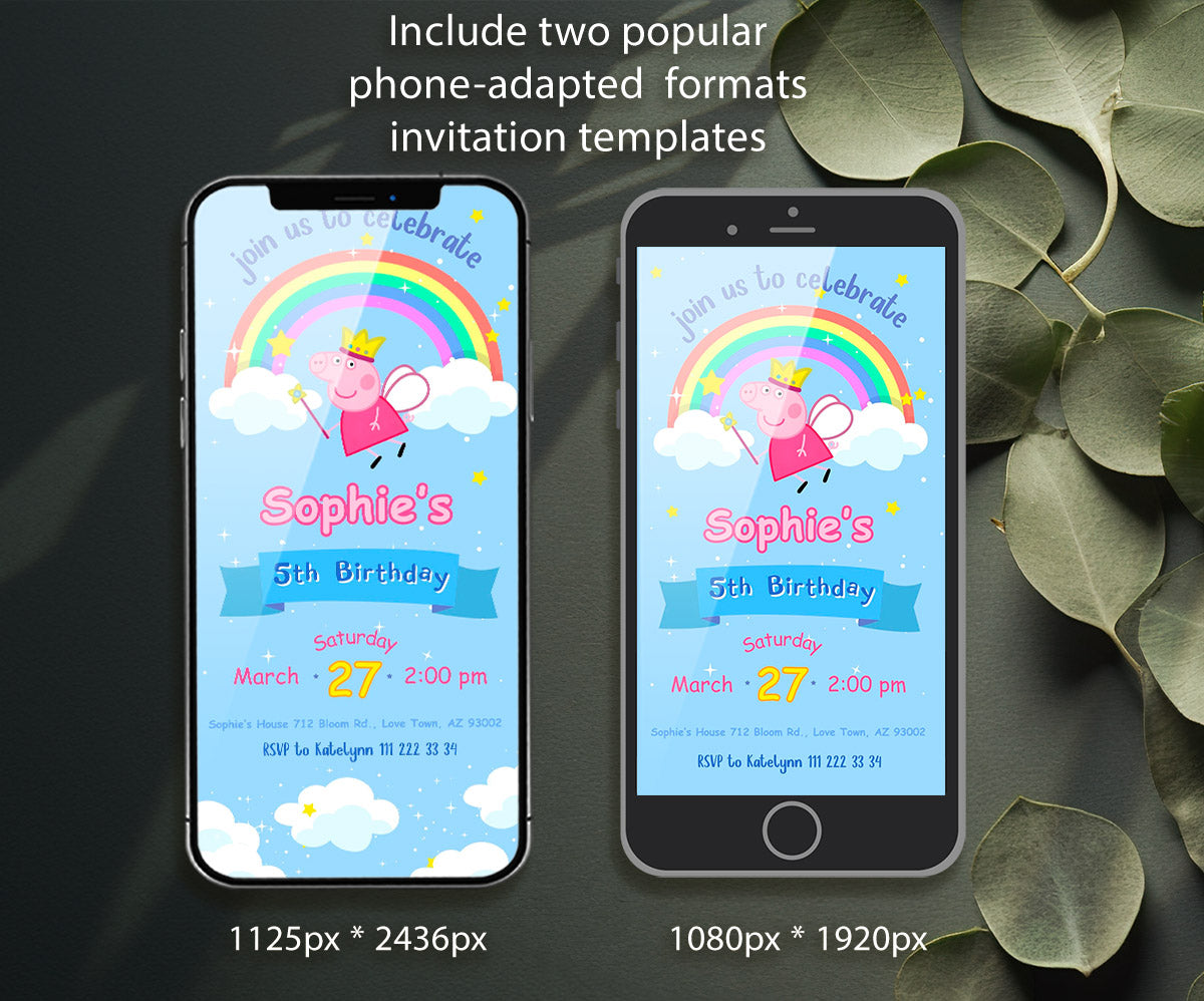 Peppa Pig customizable invitation template | Share or Print | girl | HG660