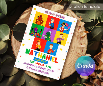 Wiggles One Finger One Thumb customizable invitation template | Share or Print | LL226