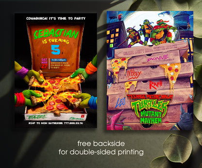 Teenage Mutant Ninja Turtles Mutant Mayhem customizable invitation template | Share or Print | boy | NL415
