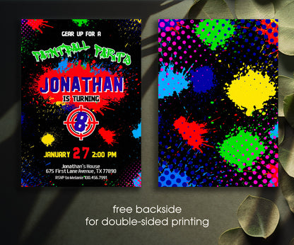 Paintball Airsoft battle customizable invitation template | Share or Print | boy | HZ021