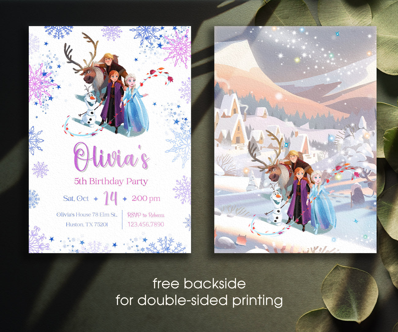 Frozen Elsa customizable invitation template | Share or Print | girl | NH009