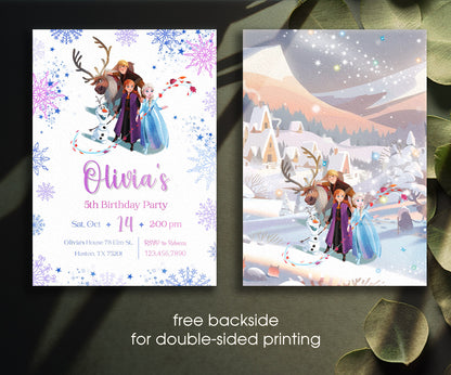 Frozen Elsa customizable invitation template | Share or Print | girl | NH009