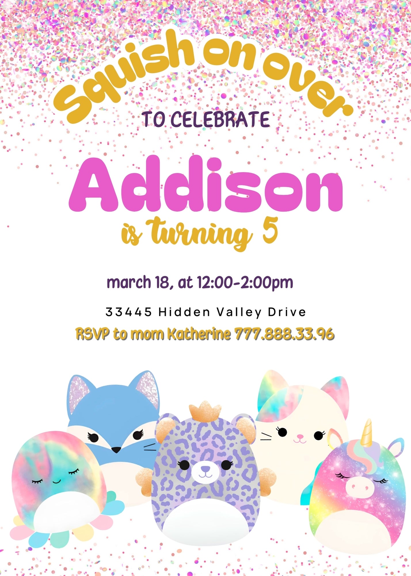 Squishmallows customizable invitation template | Share or Print | OZ822