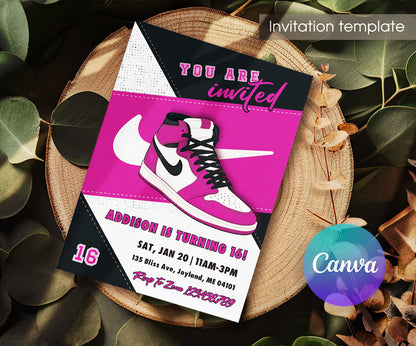 Sneaker Ball Air Jordan Nike customizable invitation template | Share or Print | VW192