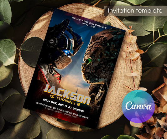 Transformers Rescue Bots customizable invitation template | Share or Print | boy | MY341
