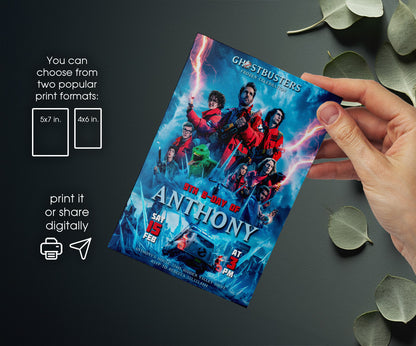 Ghostbusters customizable invitation template | Share or Print | ZJ071