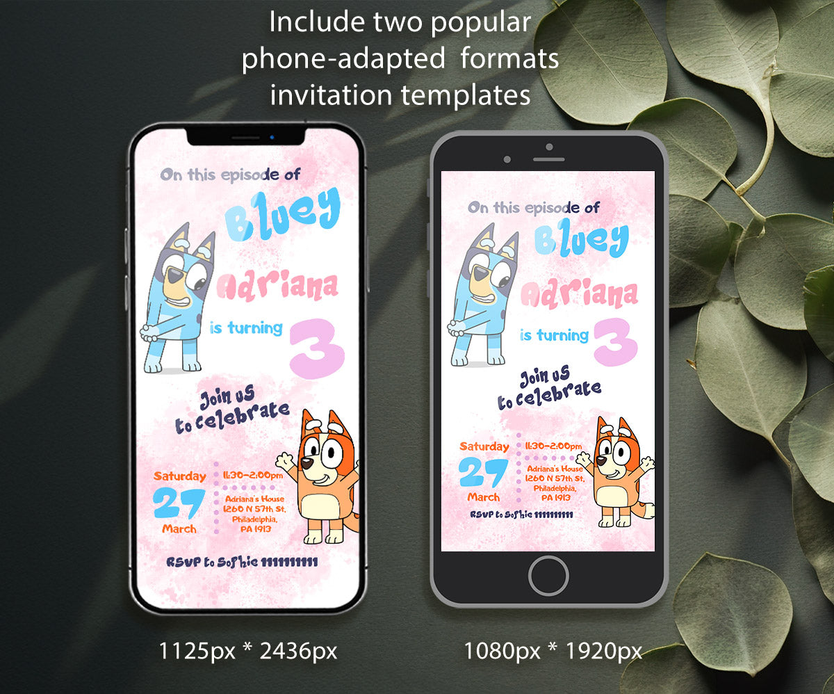Bluey Bingo customizable invitation template | Share or Print | ZN112