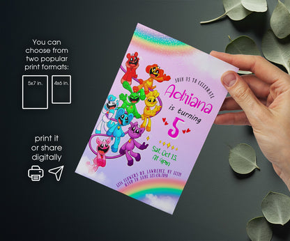 Smiling Critters customizable invitation template | Share or Print | JH855