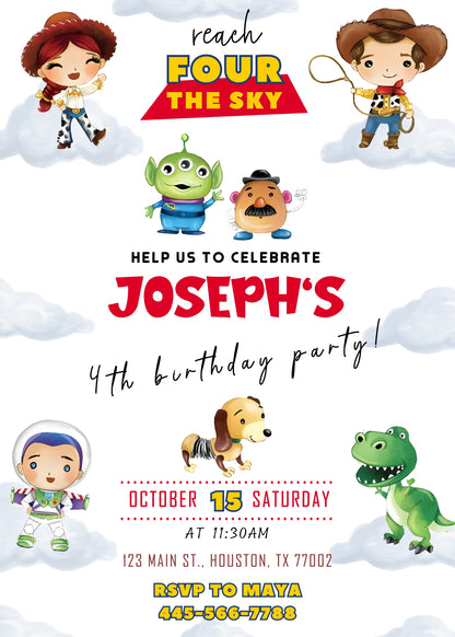Toy Story Woody customizable invitation template | Share or Print | IB926