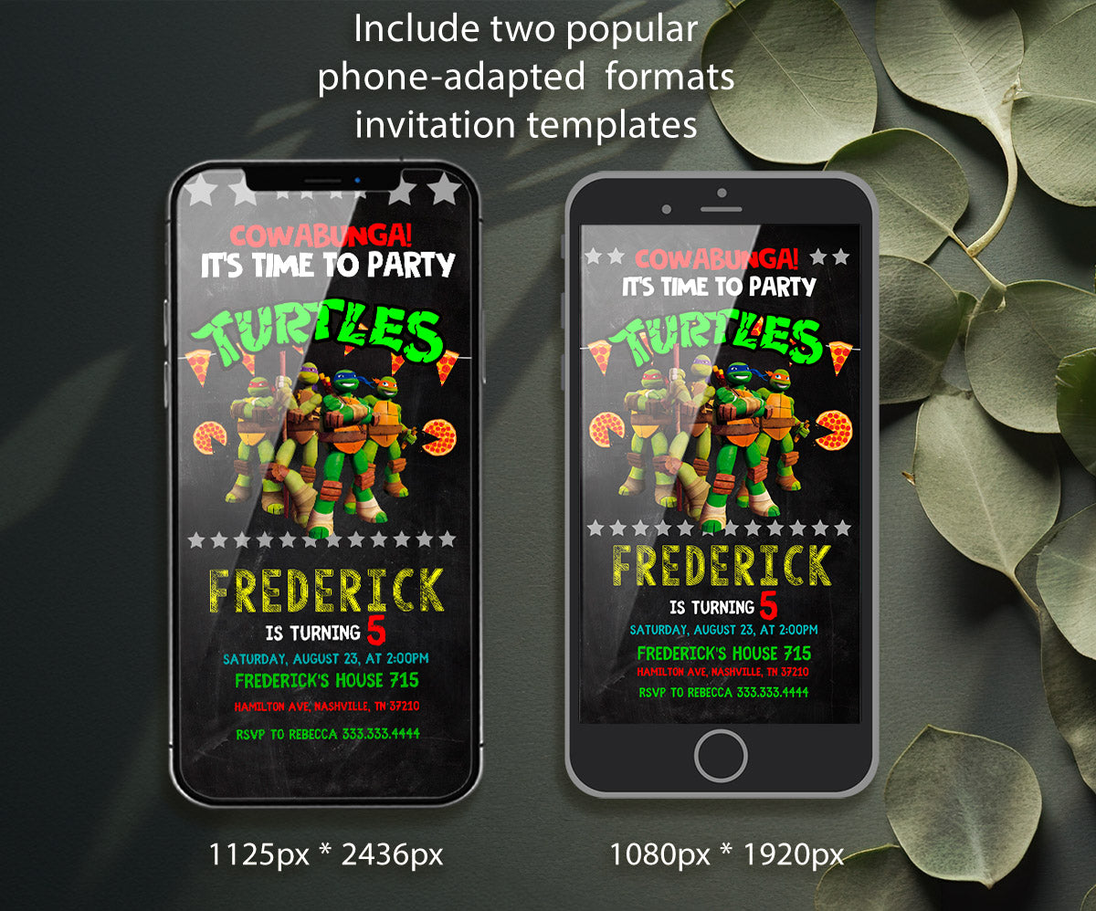 Teenage Mutant Ninja Turtles customizable invitation template | Share or Print | boy | NT817