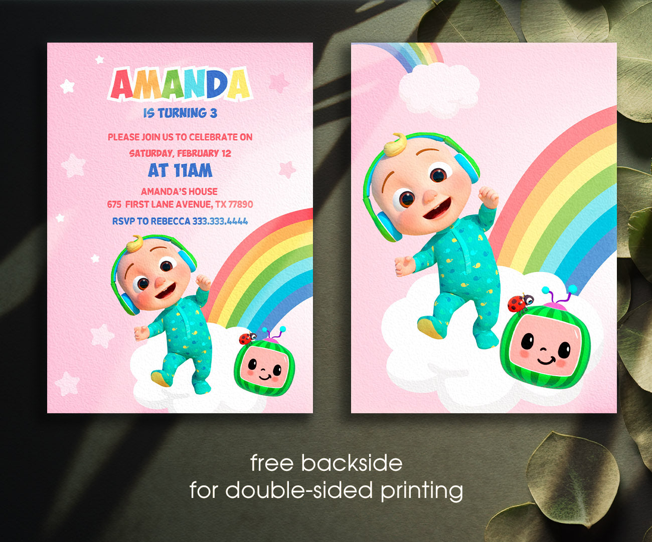 Cocomelon customizable invitation template | Share or Print | ZY854