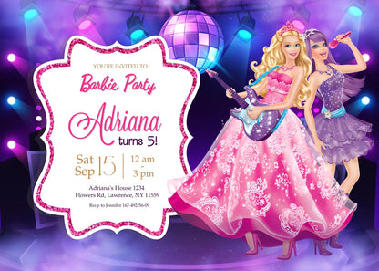 Barbie Pink customizable invitation template | Share or Print | girl | CT119