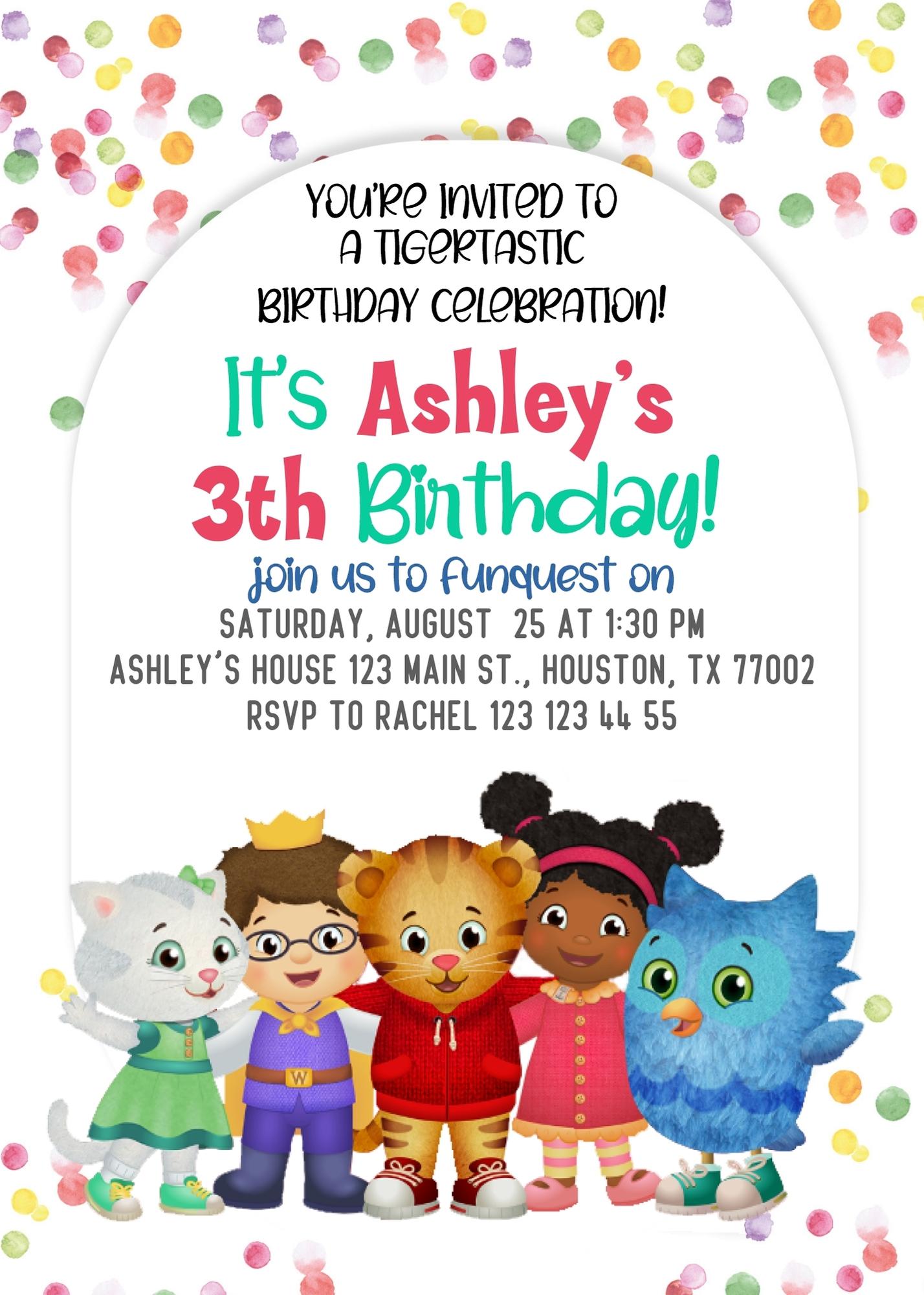 Daniel Tiger's Neighborhood customizable invitation template | Share or Print | LF128