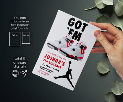 Sneaker Ball Air Jordan Nike customizable invitation template | Share or Print | JV106
