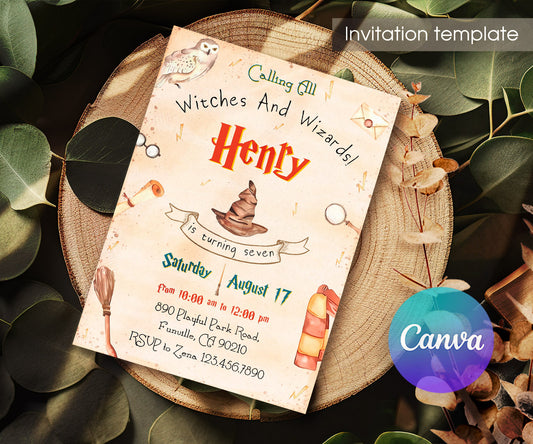 Harry Potter customizable invitation template | Share or Print | UH207