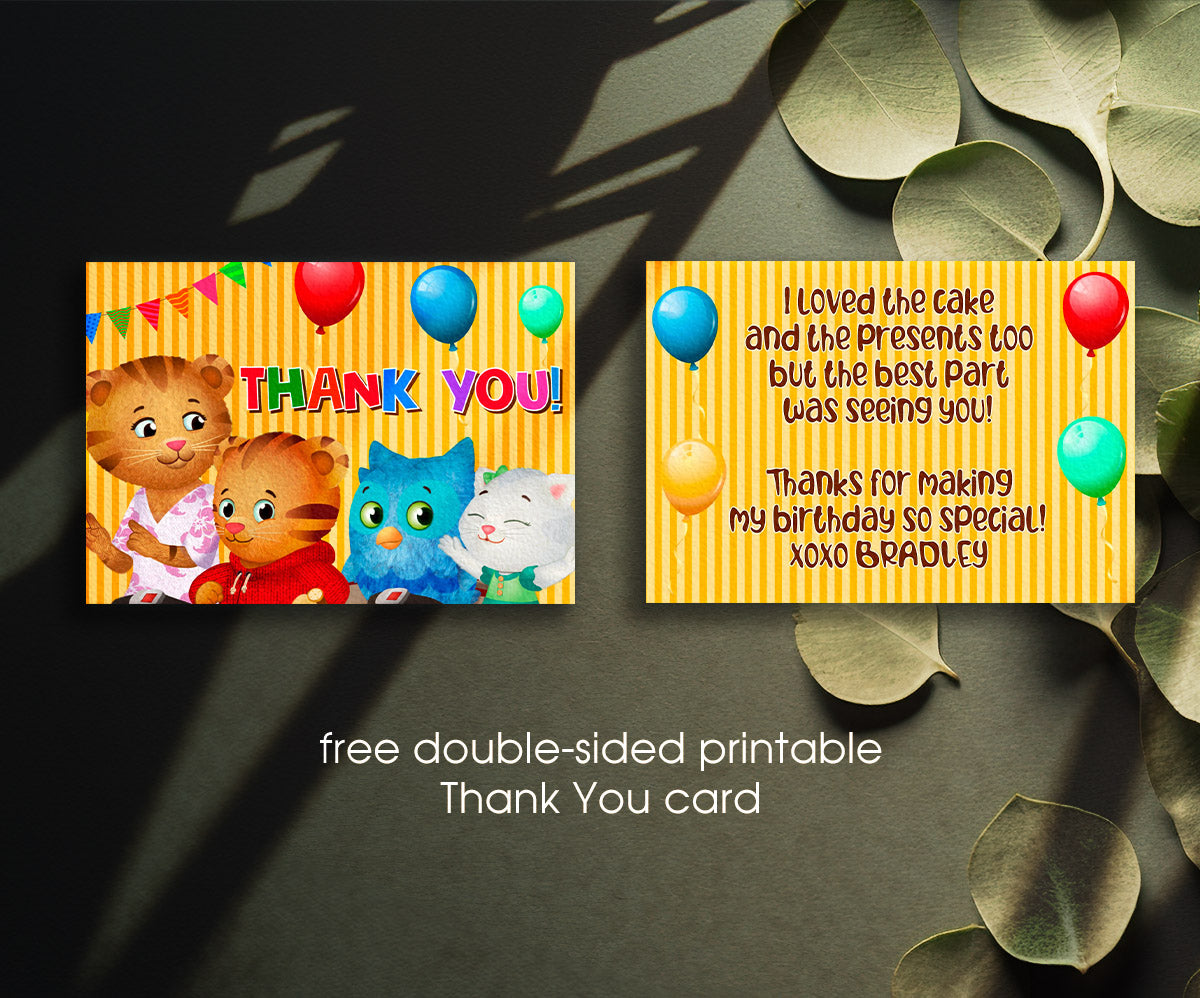Daniel Tiger's Neighborhood customizable invitation template | Share or Print | MA179