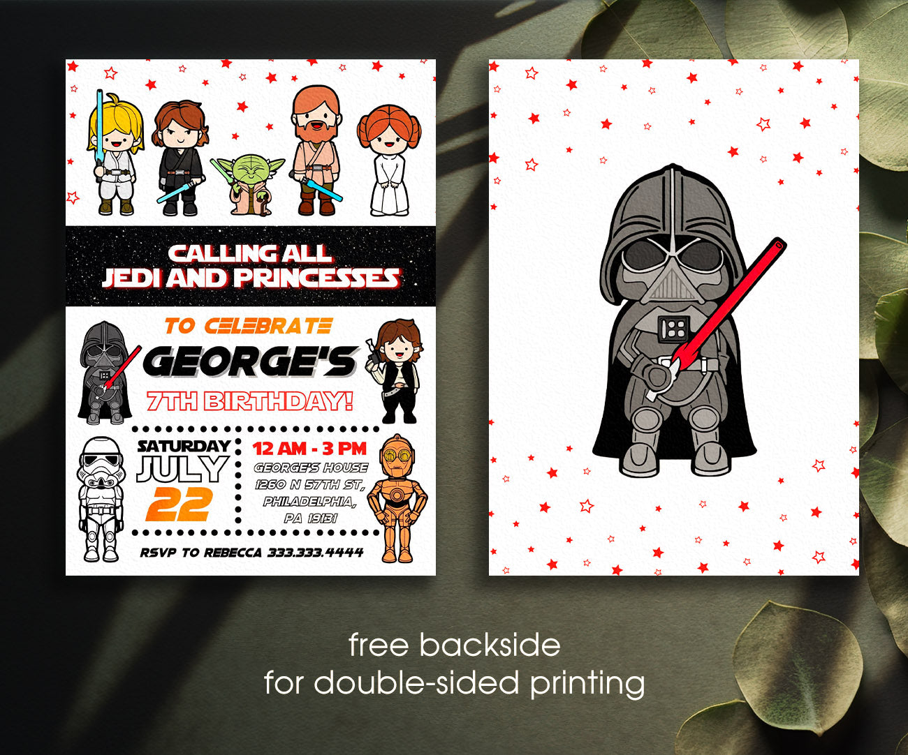 Star Wars Darth Vader customizable invitation template | Share or Print | boy | SP925