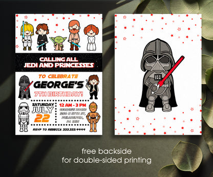 Star Wars Darth Vader customizable invitation template | Share or Print | boy | SP925