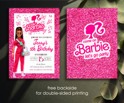 Barbie Pink customizable invitation template | Share or Print | girl | LQ842