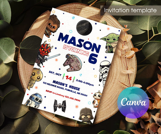 Star Wars Darth Vader customizable invitation template | Share or Print | boy | RY081