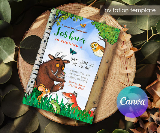 Gruffalo customizable invitation template | Share or Print | ME155