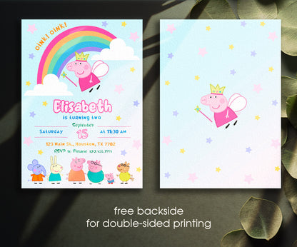 Peppa Pig customizable invitation template | Share or Print | girl | CR436