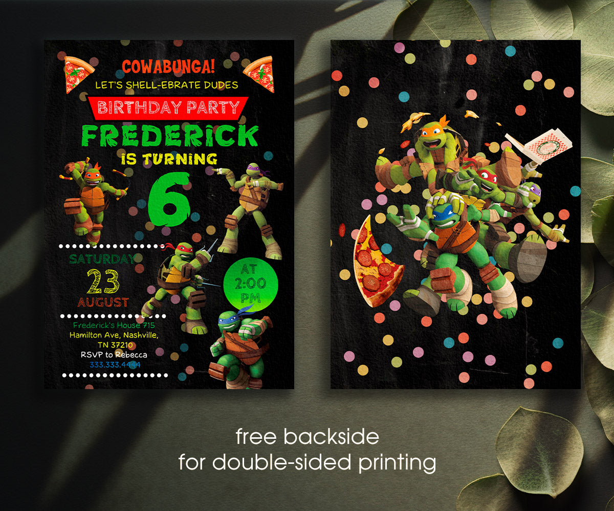Teenage Mutant Ninja Turtles customizable invitation template | Share or Print | boy | DD658