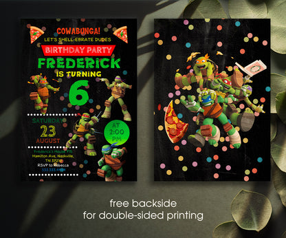 Teenage Mutant Ninja Turtles customizable invitation template | Share or Print | boy | DD658