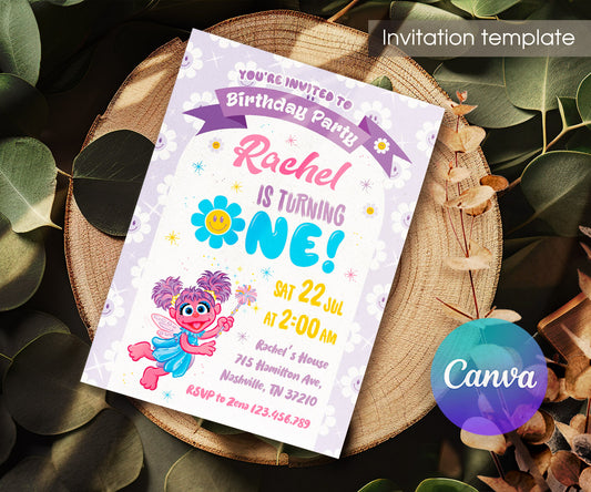 Sesame Street Abby Cadabby customizable invitation template | Share or Print | girl | KN120