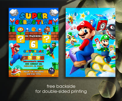 Super Mario Bros customizable invitation template | Share or Print | QX181