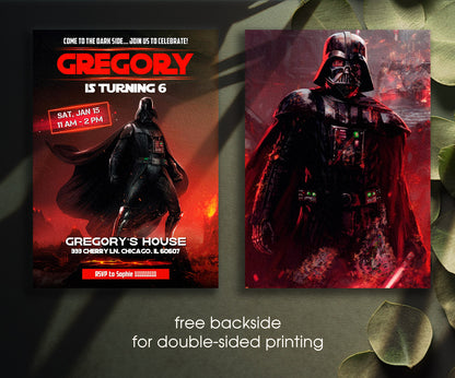 Star Wars Darth Vader customizable invitation template | Share or Print | boy | QB798