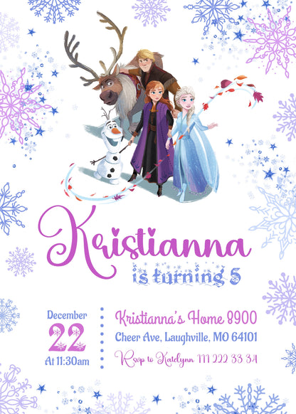 Frozen Elsa customizable invitation template | Share or Print | girl | PR494