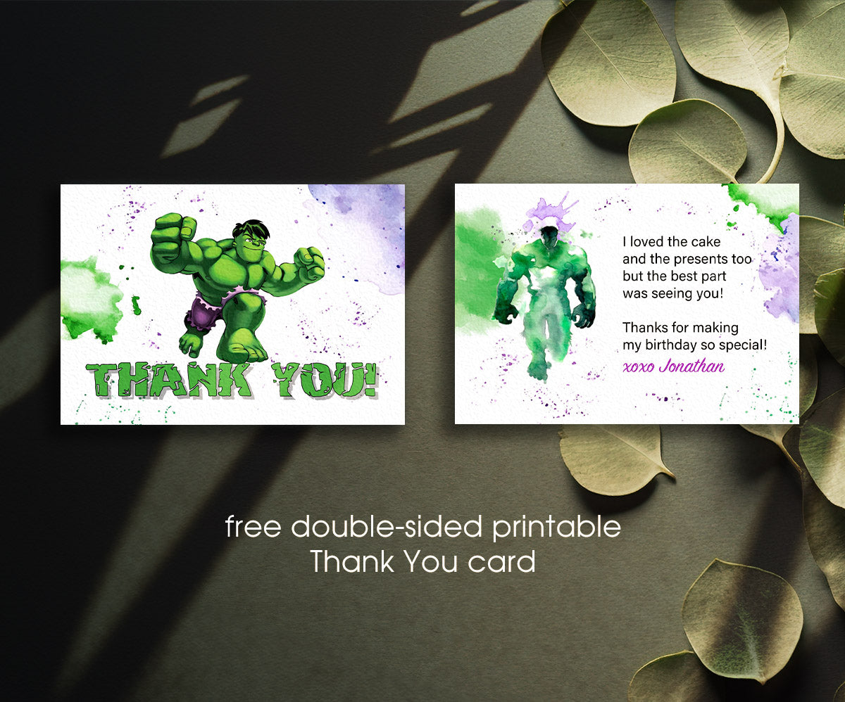Hulk The Avengers Marvel Superhero customizable invitation template | Share or Print | boy | FC479