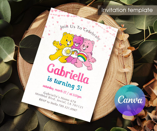 Care Bears customizable invitation template | Share or Print | US832