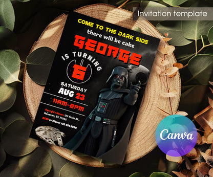 Star Wars Darth Vader customizable invitation template | Share or Print | boy | CC234