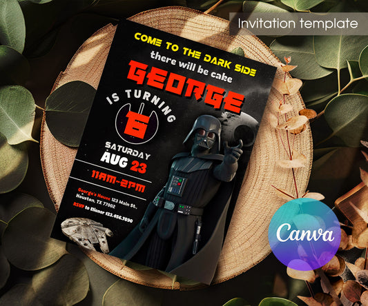 Star Wars Darth Vader customizable invitation template | Share or Print | boy | CC234