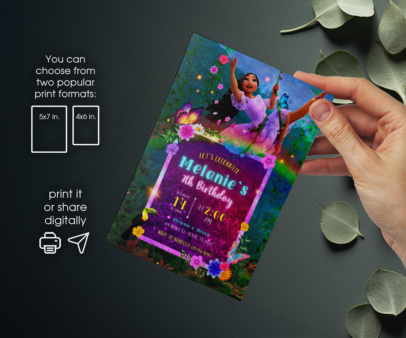 Encanto Mirabel customizable invitation template | Share or Print | girl | VX027