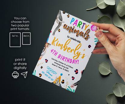 Animals Zoo Safari customizable invitation template | Share or Print | YT358