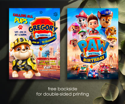 PAW Patrol customizable invitation template | Share or Print | EL151