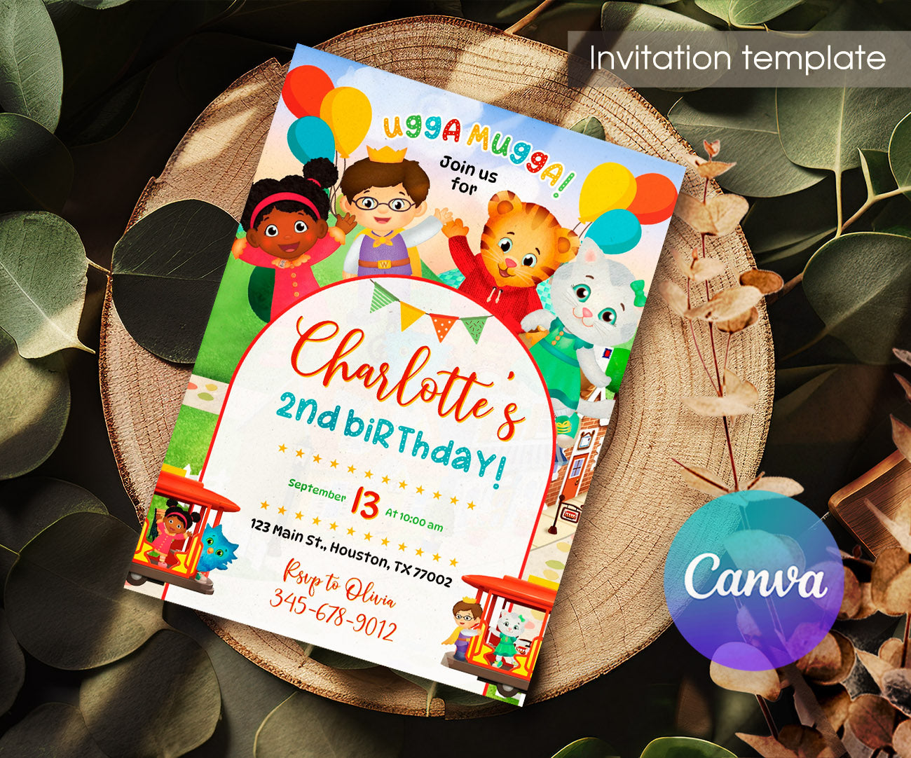 Daniel Tiger's Neighborhood customizable invitation template | Share or Print | YP607