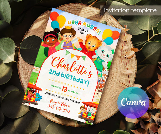 Daniel Tiger's Neighborhood customizable invitation template | Share or Print | YP607