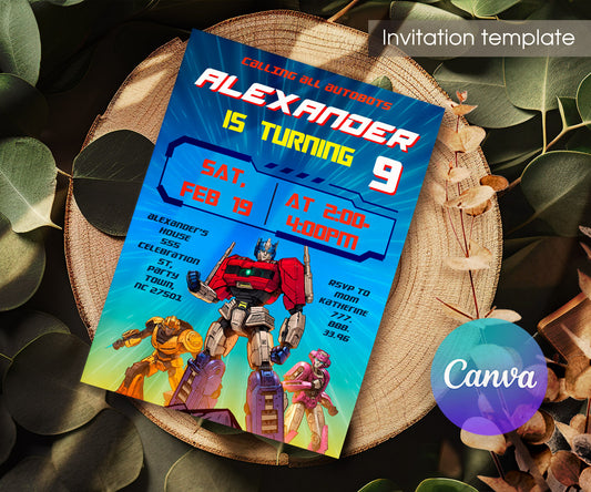 Transformers Rescue Bots customizable invitation template | Share or Print | boy | EO490