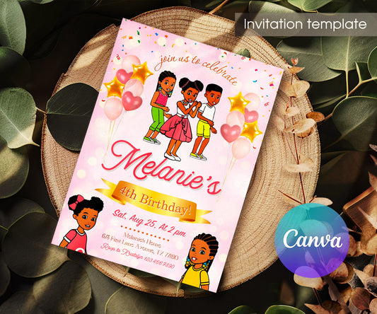 Gracie's Corner Music customizable invitation template | Share or Print | girl | HM349
