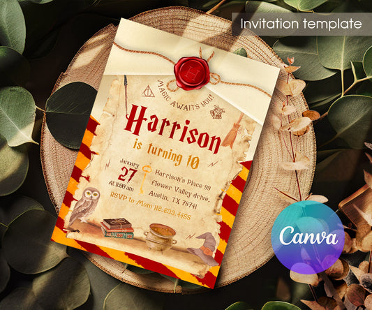 Harry Potter customizable invitation template | Share or Print | ZZ671