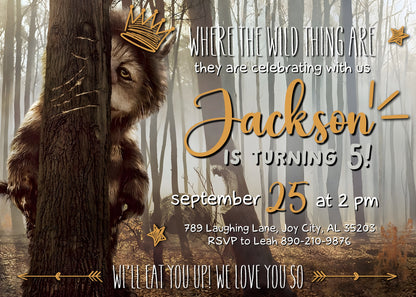 Where The Wild Things Are Maurice Sendak customizable invitation template | Share or Print | CZ225