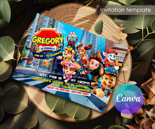 PAW Patrol customizable invitation template | Share or Print | JZ278