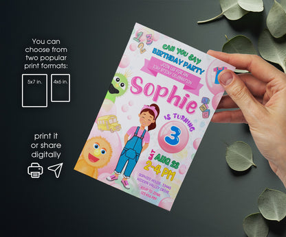 Ms. Rachel customizable invitation template | Share or Print | QF734